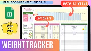 FREE Tutorial - Weight Loss Tracker in Google Sheets: Auto-Fill Dates, Charts! ( Step-by-Step )