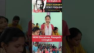 Stay Hungry Stay Foolish||plus two English||Chse class Odisha