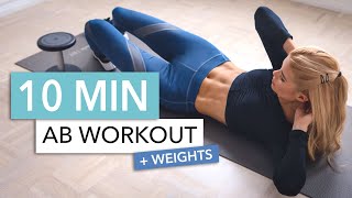 10 MIN ABS WITH WEIGHTS - for an extra strong core! you can also use a bottle of water I Pamela Reif