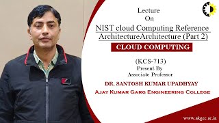 ''NIST cloud Computing Reference Architecture Part 2'' Cloud Computing lecture 02 By Dr Santosh Kum
