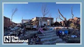 Kentucky residents spend the night among rubble after tornado destroys their homes