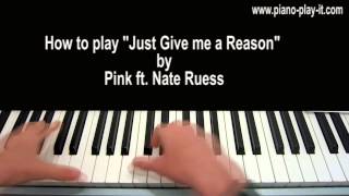 Just Give Me a Reason Piano Tutorial Pink ft. Nate Ruess