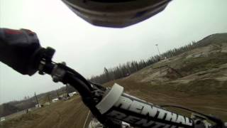 Emil Weckman practicing corners on Sipoo Motocross short track