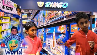 Ajan goes to toy store "Ringo" to hunt for toys!!!