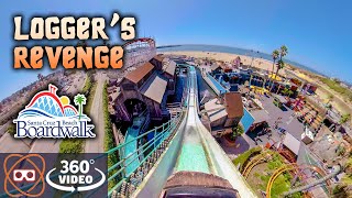 [5K 360] Logger's Revenge - Santa Cruz Beach Boardwalk Log Ride - 360 POV