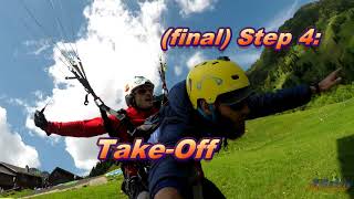 Tandem Paragliding takeoff explained