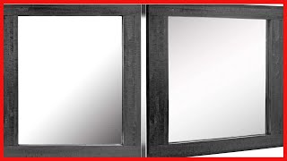 Bon produit -  Stonebriar Rustique Rectangulaire Peint Noir Cadre en Bois Miroir Mural Suspendu pour