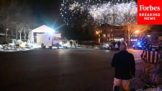 People Outside Trump National Golf Club In Sterling, Virginia, Watch The Pre-Inauguration Fireworks