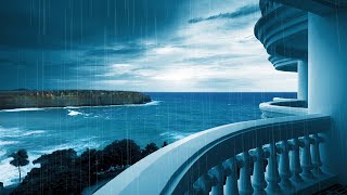 Rainstorm & Ocean Waves | Sleep or Study Better with Rain White Noise | 10 Hours