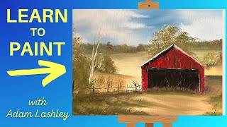 Country Barn | Painting Tutorial | Wet on Wet Technique | Oil Painting For Beginners