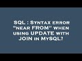 SQL : Syntax error 