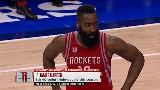 James Harden 51 Points, 13 Rebounds, 13 Assists at 76ers - Full Triple-Double Highlights 27/01/2017