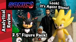 Agent Stone with Super Sonic \u0026 Shadow 2.5Inch Sonic Movie 3 Figure Pack