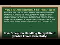 Java Exception Handling Demystified! 🛡️ Master Error Gracefully in Java (Intermediate Tutorial)
