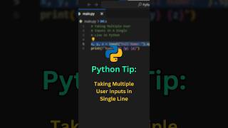 Take multiple user inputs in a single line of code in Python.... #python #tips #shorts