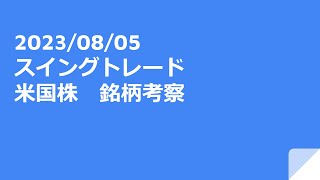 2023年08月05日（土）スイングトレード　米国株　銘柄考察