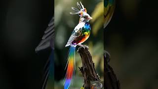 colourful glass bird #nature #wildlife #beautifulanimals #birdsounds #ai #shorts #ai