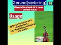 Gerund - Functions with examples @manjusteachings #english #grammar #vocabulary #shorts