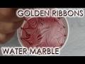 Golden Ribbons Water Marble | DIY Nail Art Tutorial | MSLP