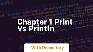 Chapter 1 print vs println