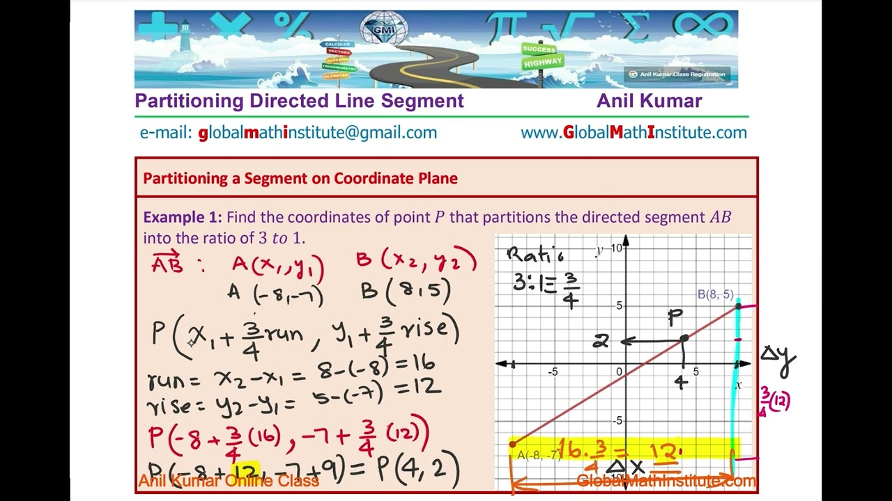 Partition Directed Line Segment On Coordinate Plane In Fixed Ratio ...