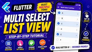 💫 FLUTTER ANDROID - 💫 LIST VIEW ~ MULTIPLE ITEMS SELECTION 💫 TUTORIAL