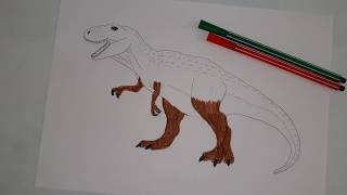 Drawing and coloring dinosaurs | Vẽ và tô màu khủng long bạo chúa