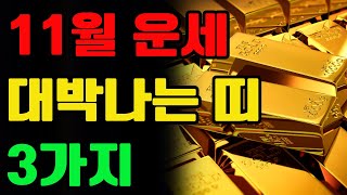 [11월 운세] 대박나는 띠 3가지ㅣ재물복 터집니다