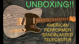 AMERICAN PERFORMER SANDBLASTED TELECASTER DAPHNE BLUE UNBOXING Sweetwater Exclusive