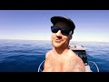 SOLO Two Days BOAT CAMPING in Remote Ocean - Spearfishing for Food - Catch and Cook
