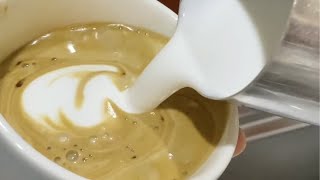 【Latte short Vlog #12】ほうじ茶ラテアート練習3回目:おうちカフェ #Shorts