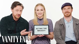 Sophie Turner, James McAvoy and Michael Fassbender Teach You English, Scottish a