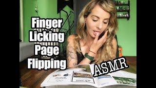 ASMR || Finger Licking & Page Flipping (whisper)