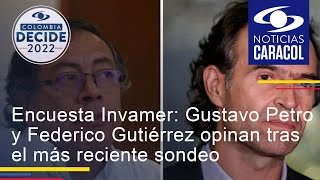 Encuesta Invamer: Gustavo Petro y Federico Gutiérrez opinan tras el más reciente sondeo