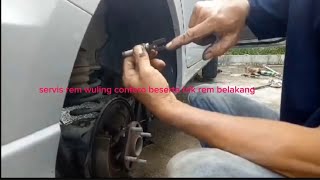 servis rem wuling confero beserta trik rem belakang