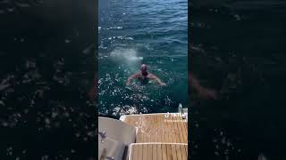 Speedo Dads:  "Senior" Sexy "Dad" in just a small Speedo out for a lake swim - from TikTok