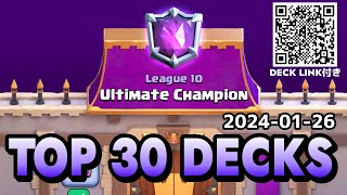 BEST DECKS ON JANUARY 26, 2024 - CLASH ROYALE