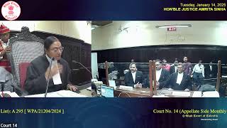 14 January 2025 | Court No.14 | Live Streaming of the Court proceedings.