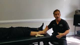 Ankle talus Chiropractic adjustment to relieve pain in the front of the ankle