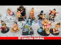 10 गणेश जी की मूर्तियां बनाने सीखें || How to make Ganesha ||  Eco friendly Ganesha making 2024