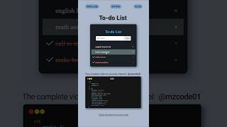 Build a Modern To-Do List App 🚜 | HTML/CSS/JS Tutorial (2025) | mzcode01 #css #coding #javascript
