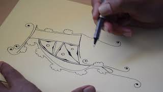 How to write Lombardic Capital A with Illustration - full version