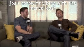 Josh Horowitz vibing with the Marvel cast