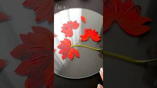 Incredible Glass Art Trick: Bright Red Flowers YOU Can't Believe! #viral  #Shortsfeed