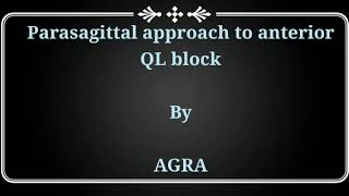 Quadratus lumborum block Parasagittal approach