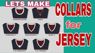 Another Collar styles for Jersey (round neck, overlapping -v ,V-w/triangle ,v w/ homeplate)