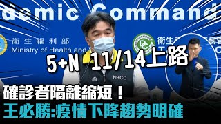 確診者隔離縮短「5+N」11/14上路！王必勝：疫情下降趨勢非常明確【CNEWS】