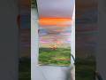 sunset scenery painting🏕️😱😱🌅village scenery painting#therapy#shorts#Art #DIY #ytshorts #sunset #art