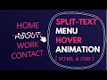 Split Text Menu Hover Animation [ HTML & CSS ] | Omnibits