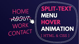 Split Text Menu Hover Animation [ HTML & CSS ] | Omnibits
